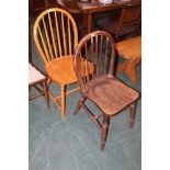 A pair of Ercol style spindle back chair