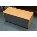 A modern pine bedding chest, height 40 c