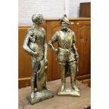 Two gilt figurines of soldiers,