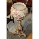 A 19th century continental Maiolica jardiniere and pedestal,