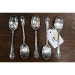 Five Sheffield silver teaspoons
