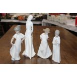 Three Nao figurines and Royal Doulton fi