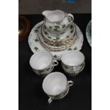 A Colclough bone china Ivy pattern tea s