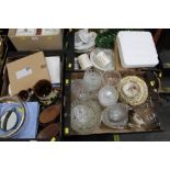 Three boxes of glassware, Torquay ware j