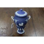 Wedgwood lidded vase (base & handle restored)