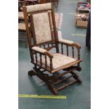 An American rocking chair with upholster