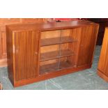 Two matching mahogany glazed side cabine