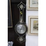 Mother of pearl inlaid barometer