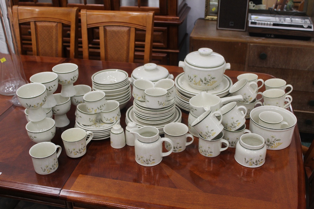 Large collection of Royal Doulton Willow The Wisp pattern tea and dinnerware, tureens,