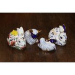 Four Royal Crown Derby ornaments (two ra