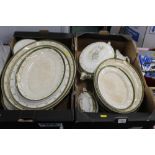 Two boxes of part dinnerware, late Victo