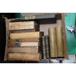 Box of antiquarian books, Burns Life and Works by James Currie 1838,