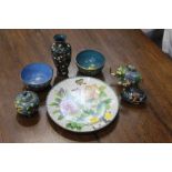 A collection of cloissone, plate, bowl,