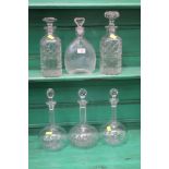 Six decanters