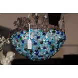 Metal and glass bead ceiling light fitti