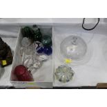 Collection of glassware, swan ornaments,