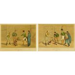 After Henry Alken, two cockfighting prints, 1820. Each image 20 cm x 30 cm.