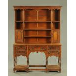 A Jacobean style oak dresser,