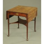 A George III mahogany twin drop flap occasional table,