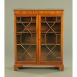 An Edwardian mahogany book or display case,