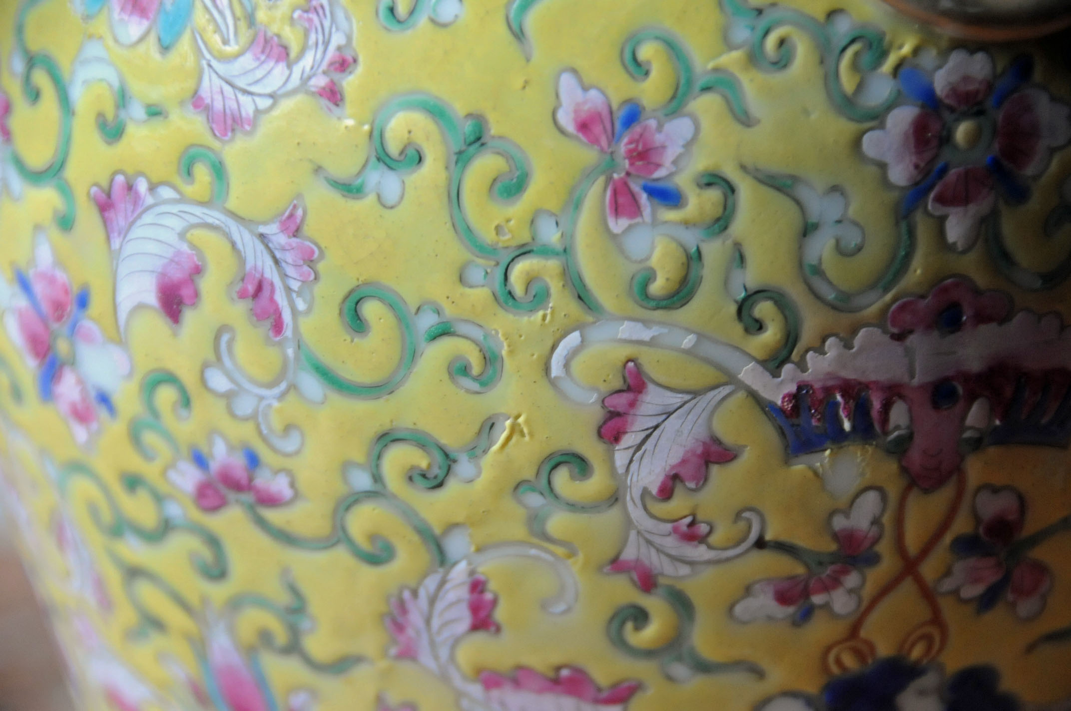 A 19th century Cantonese yellow ground vase, - Image 9 of 13