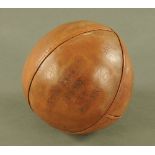 A Workington "Uppies and Downies" leather ball, Good Friday 1990, Ball Makers stamp M.R.