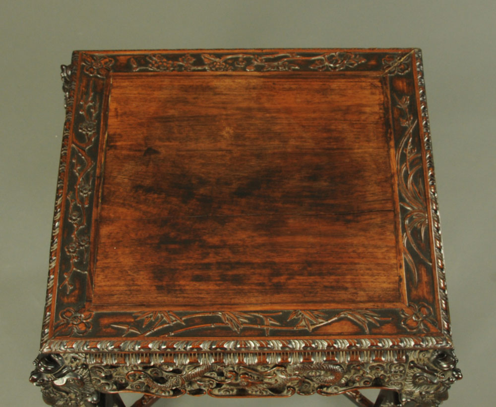 A 19th century Chinese hardwood large jardiniere stand or table, - Image 2 of 5