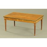 A mahogany coffee table,