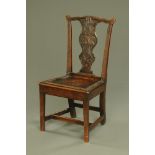 An antique Chippendale style splat back occasional chair,