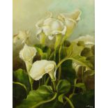 Kay Jones, oil painting on canvas Lilies, 44 cm x 33.5 cm.