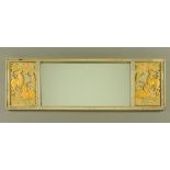 An Art Deco mirror, with panels to either side,
