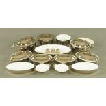 A small quantity of Royal Worcester silvered bone china oven to tableware,