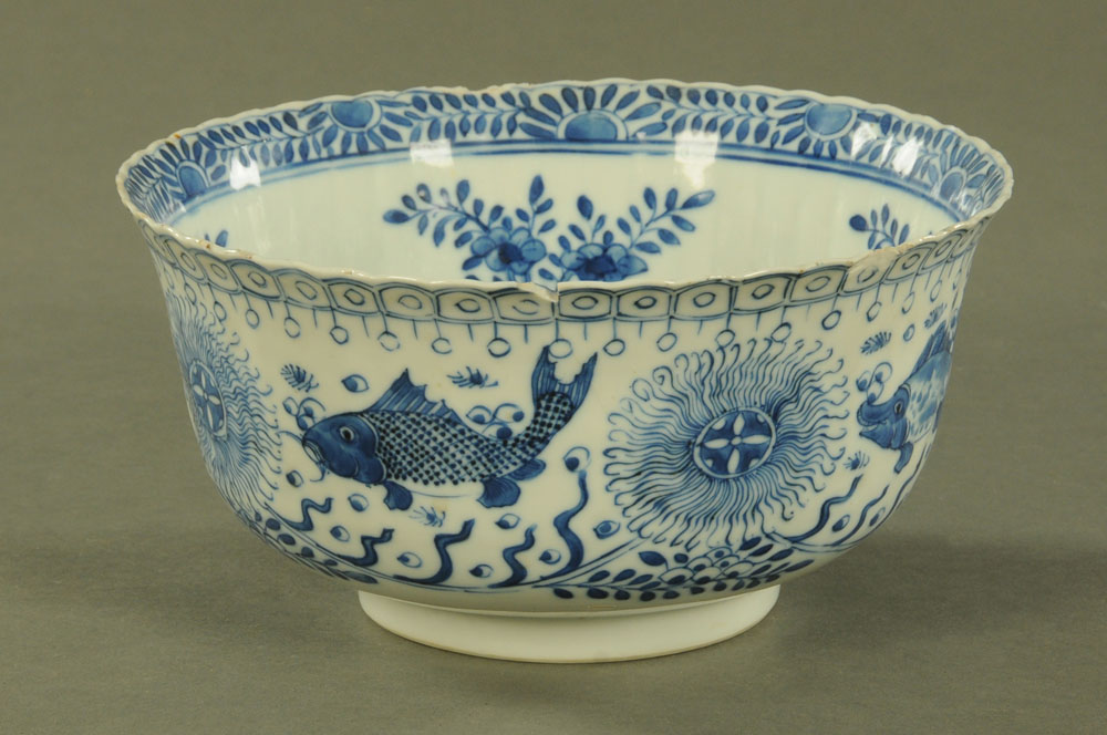 A 19th century Chinese blue and white bowl,