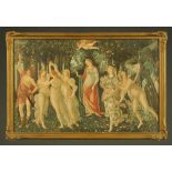 After Botticelli, a late Victorian print "La Primavera", 52 cm x 81 cm, framed.