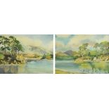 Thomson, a pair of watercolours Lake District Scenes, 26 cm x 35 cm, framed, one signed.
