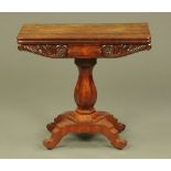 A William IV / early Victorian mahogany turnover top tea table,