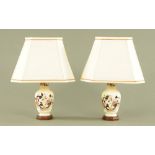 A pair of Masons Mandalay pattern vase form table lamps, each with shade.