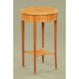 An Edwardian style mahogany circular occasional table,