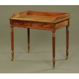 A Regency/William IV Gillows of Lancaster mahogany side table, with three quarter gallery,