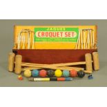 A vintage Jaques croquet set.
