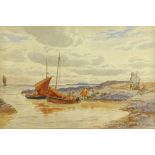 Alexander Ballingall, watercolour "A Rocky Haven", 49 cm x 74 cm, framed, signed and dated 1909.