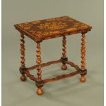 A 19th century walnut marquetry and oyster veneered rectangular centre table,