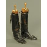 A pair of vintage riding boots, with Peel & Co trees.