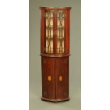 A 19th century mahogany standing corner cabinet,