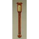 A mahogany stick barometer by Blatt Brighton,