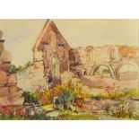 M McLaren Watson (1912-1976), a print "The Nunnery" Iona, 12.5 cm x 17 cm, framed.