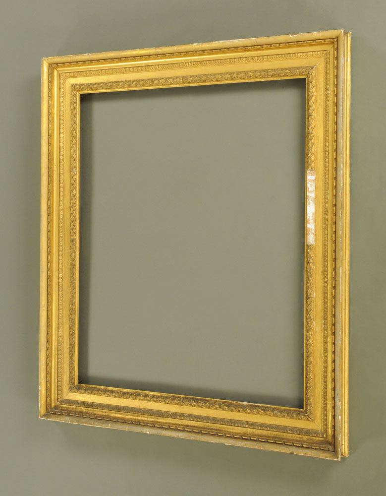 A large 19th century gilt moulded picture frame, by W Thomas, 29 Turners Street, Oxford Street,