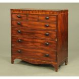 A 19th century mahogany secretaire chest of drawers,