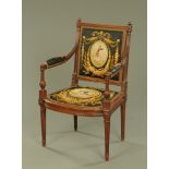 A Continental Louis XVI style armchair,