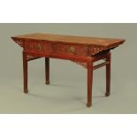 A Chinese lacquered altar table,